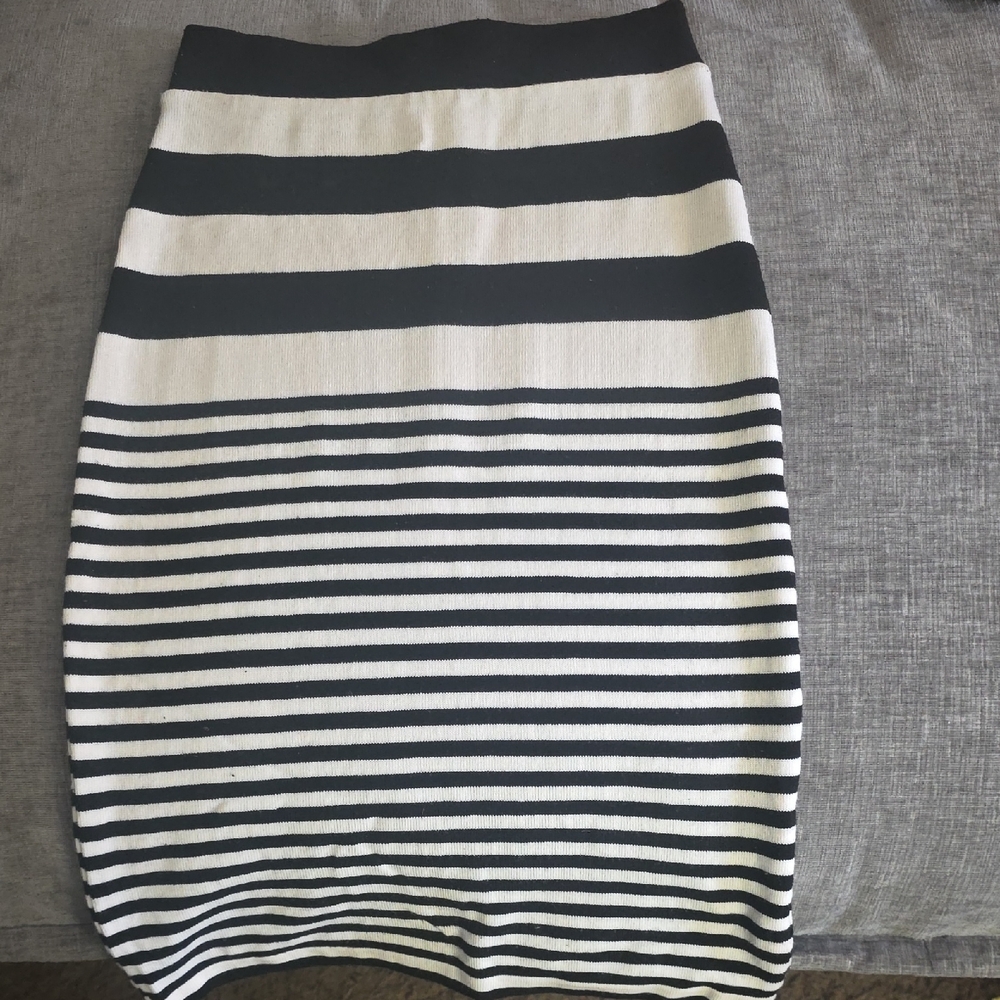 Striped Black and White Women's Skirt